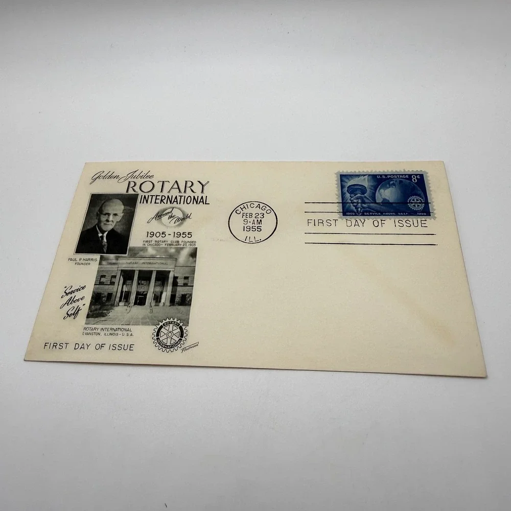 1955 Rotary International Golden Jubilee First Day Cover Paul Harris Chicago FDC